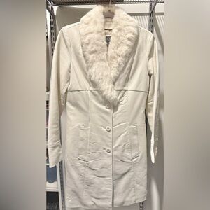 Vintage White leather coat by Wilson’s Leather